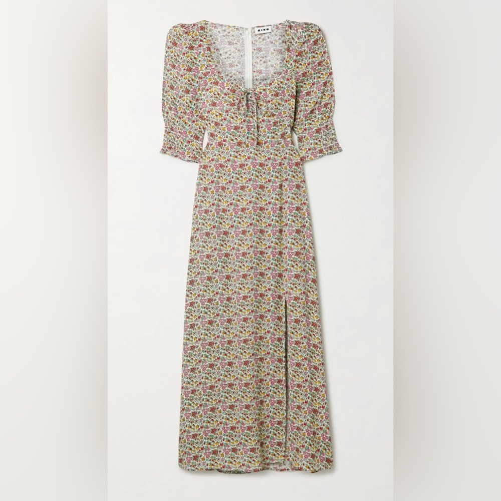 RIXO Naomi floral print georgette maxi dress sweetheart neckline XS 4